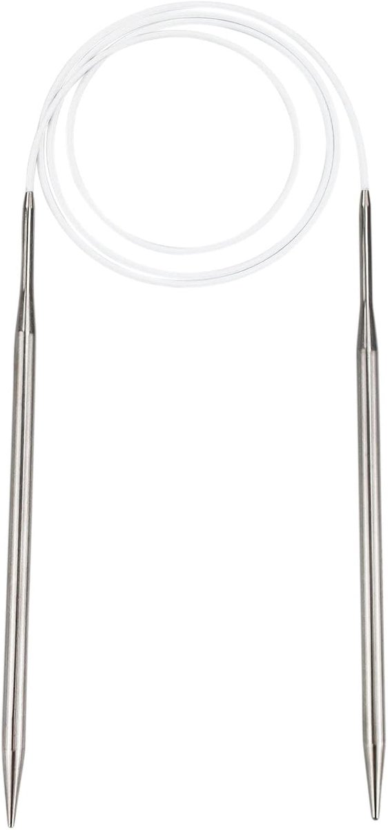 set van 21 stuks, 1 rondbreinaalden, 5,0 mm, 100 cm lang, 20 vergrendelingssteken, stalen rondbreinaalden met flexibele kabel, metalen vaste rondbreinaalden voor dikke wol en grote