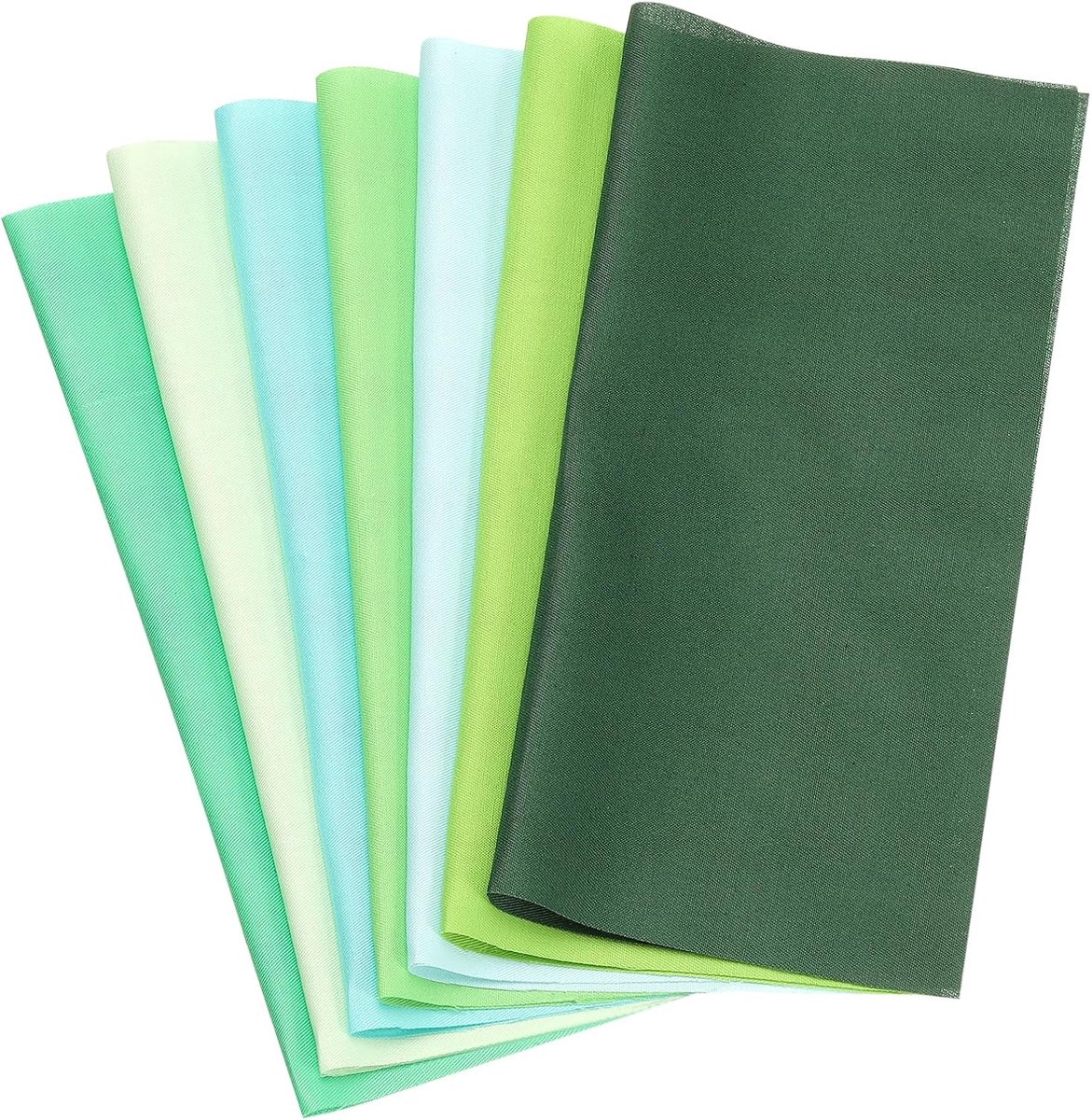 Stoffenbundels, 7 stuks 50 x 50 cm effen kleur voorgesneden stoffenvierkanten voor naaien, patchwork, quilten, DIY-ambachten, groen