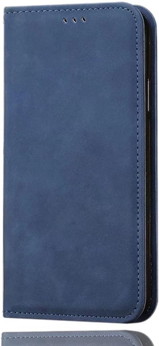 Hoesje voor Motorola Moto G73 5G lederen PU portemonnee folio standaard hoesje, ultradunne schokbestendige hoes met standaard en credit card sleuven TPU hoesje magnetisch sluiten - blauw