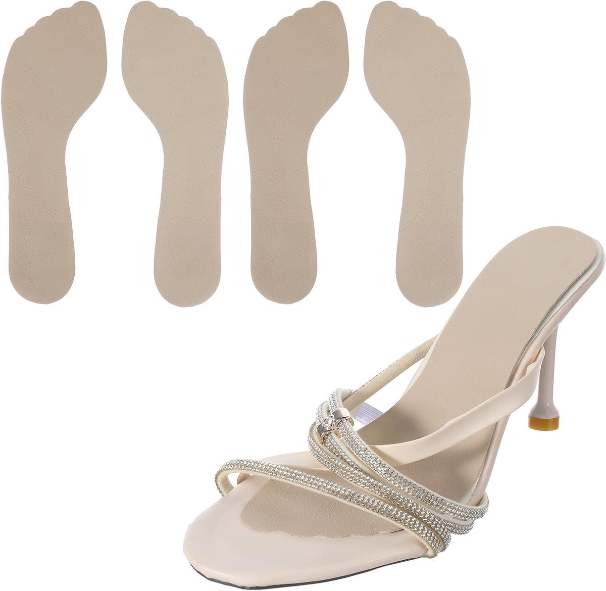 2 paar antislip inlegzolen, inlegzolen dames voor hoge hakken, zelfklevende hoge hakken, zachte inlegzolen, schoenkussens voor sandalen, pumps, sandalen, flats (35-36)