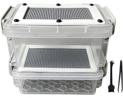 Zijdespinner KOT filterbehuizing - incl. pincet en borstel, geurdichte kweekbox voor meelwormen | voor vlieghoorns, reptielen, vogels, hagedissen, kikkers, landschildpadden