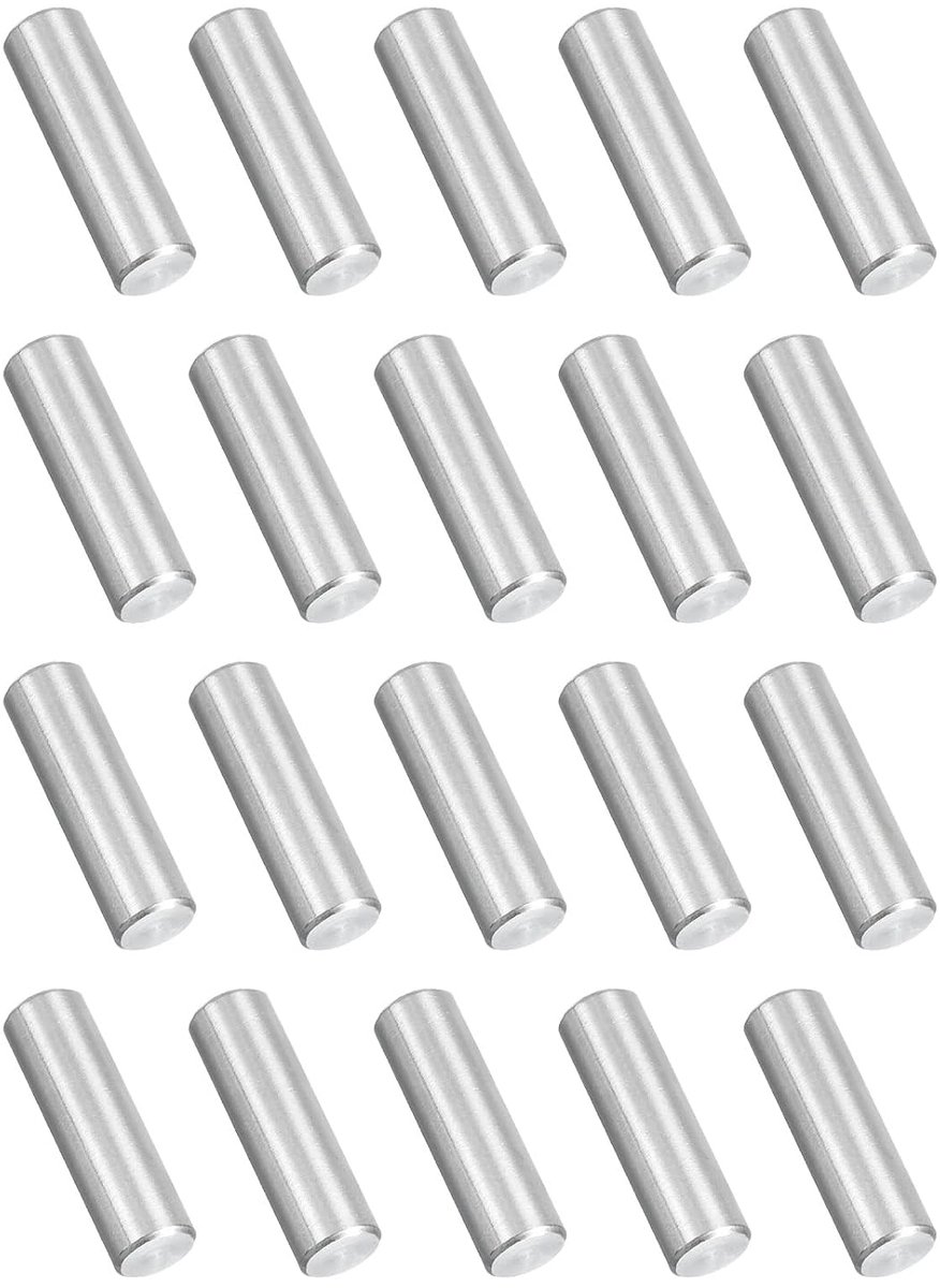 20 stuks punten van roestvrij staal 316 marine, 5 mm x 20 mm, ronde metalen stangen, lineaire stangen voor rails, solide stangen voor plankhouders, doe-het-zelf, handwerk
