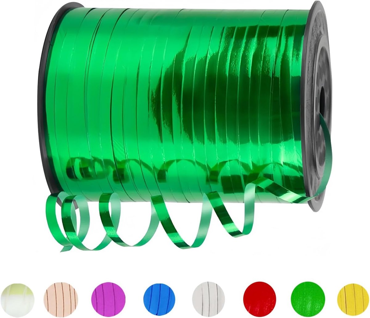 metallic krullint - 500 m, 5 mm breedte voor ballonnen, geschenkverpakking, verjaardag, bruiloft, feestdecoraties en Kerstmis