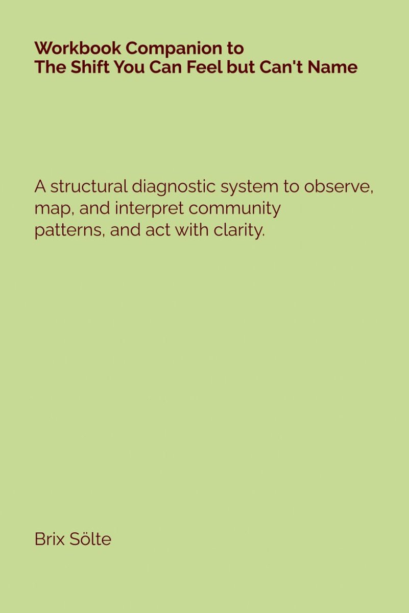 Companion to The Shift You Can Feel but Can’t Name: A structural diagnostic system to observe, map, and interpret community patterns, and act with clarity.