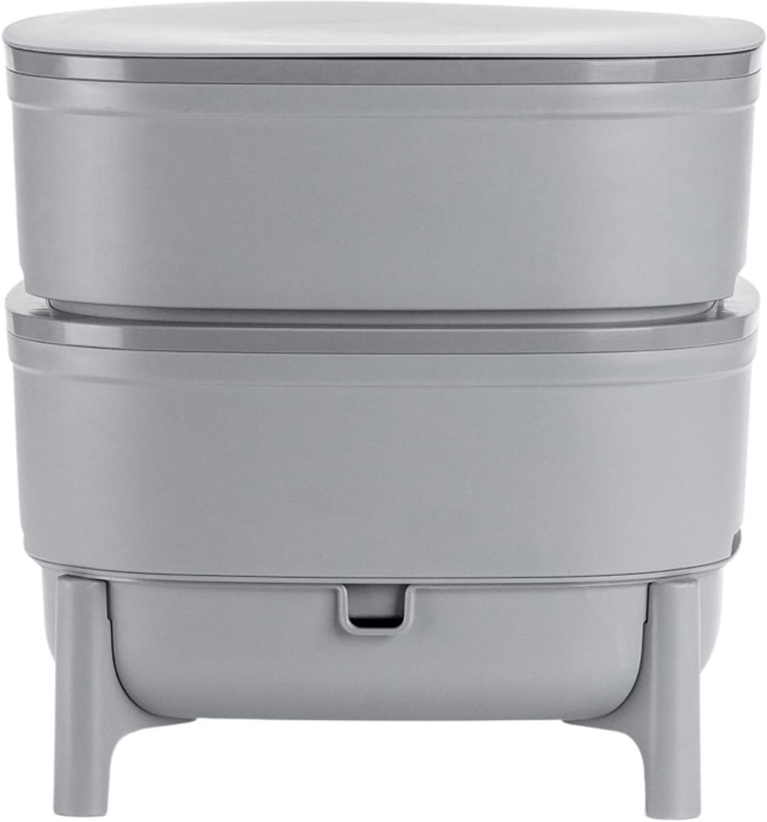 Wormbox voor keuken en balkon, vergelijkbaar met turf, designemmer van 100% gerecycled kunststof, volume 30 l, grijs