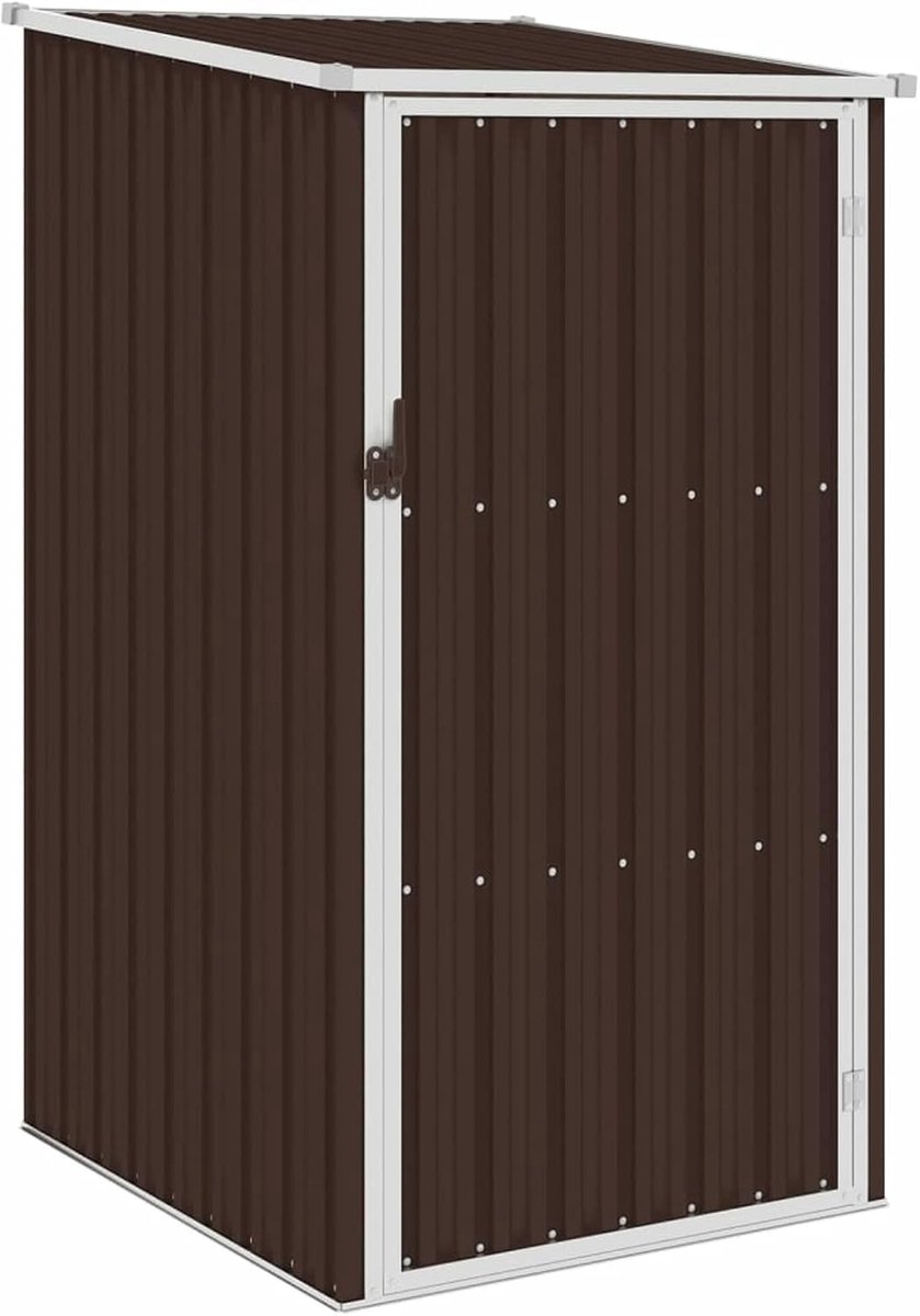 Bruin 87x98x159 cm Gegalvaniseerd Staal, Tuinschuur, Schuur en Buitenopslag, Opslagschuur, Gereedschapsschuur Opslag Buiten (SPU:46292)