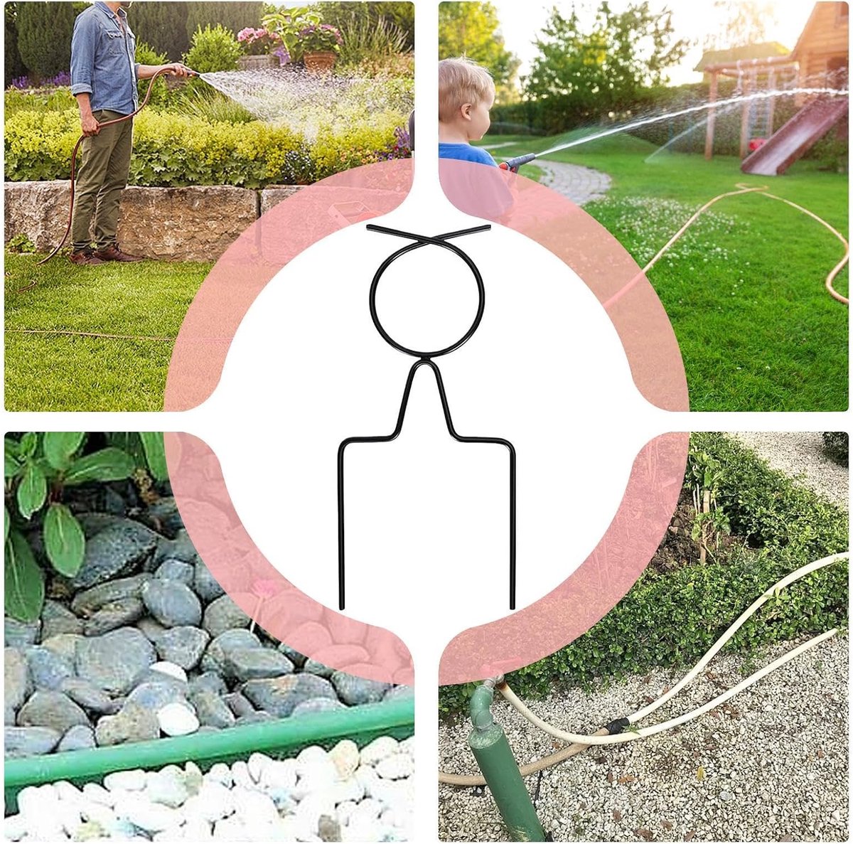Tuinslanggeleider - Slanggeleider - Tuinonderhoud - Waterdichte Coating - 10 stuks - Zwart – foto 5