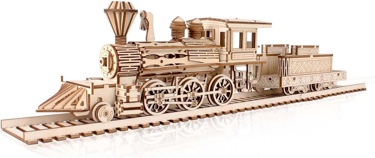 3D Puzzel Stoomtrein - Houten Modelbouwpakket - Zelf Assemblage - Creatieve knutselervaring - SnelShoppen