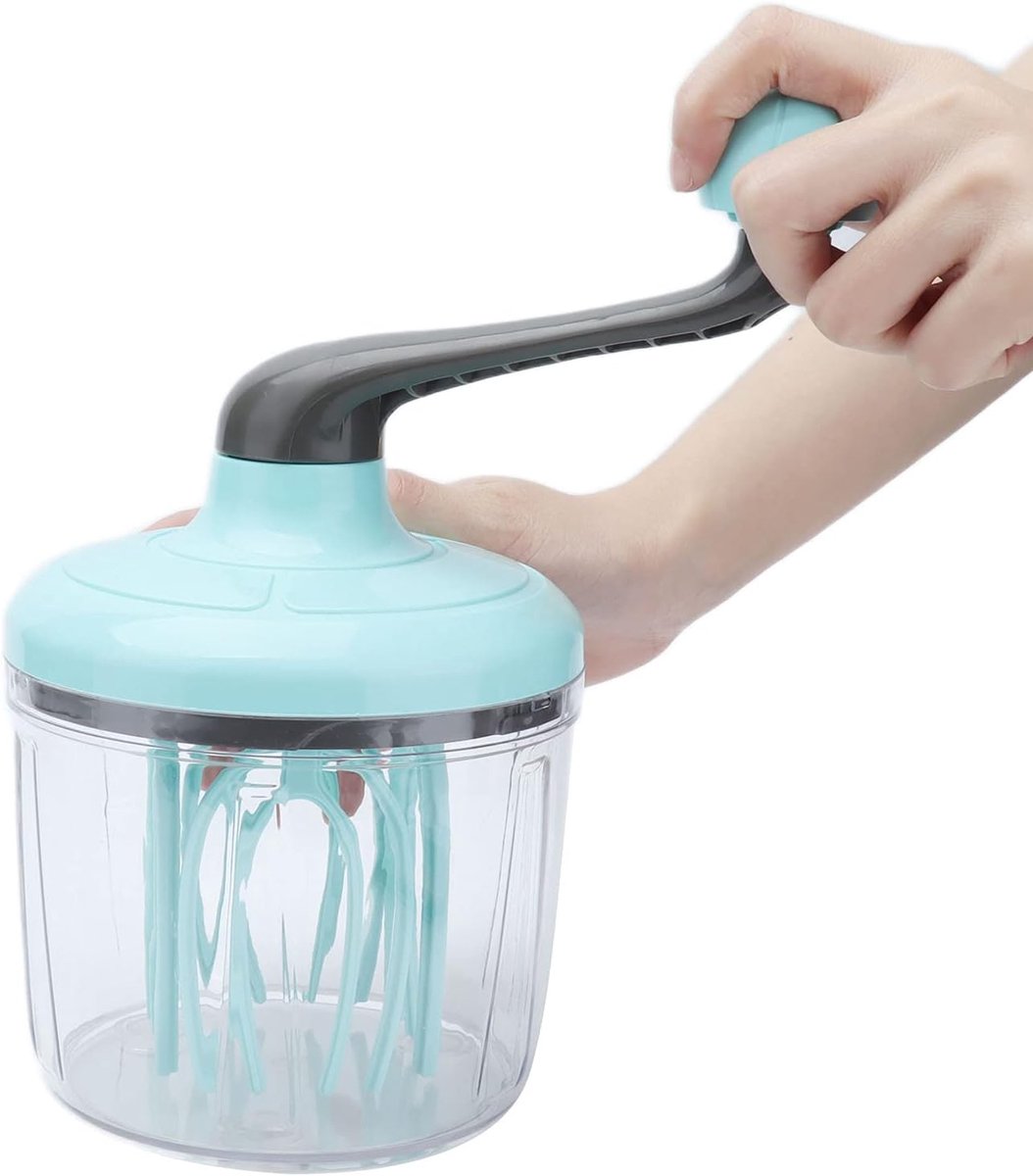 Handmixer PP Handeierklopper met Afneembaar Handvat Slagroomklopper Handig en Antislip Lichtgroen voor Keuken