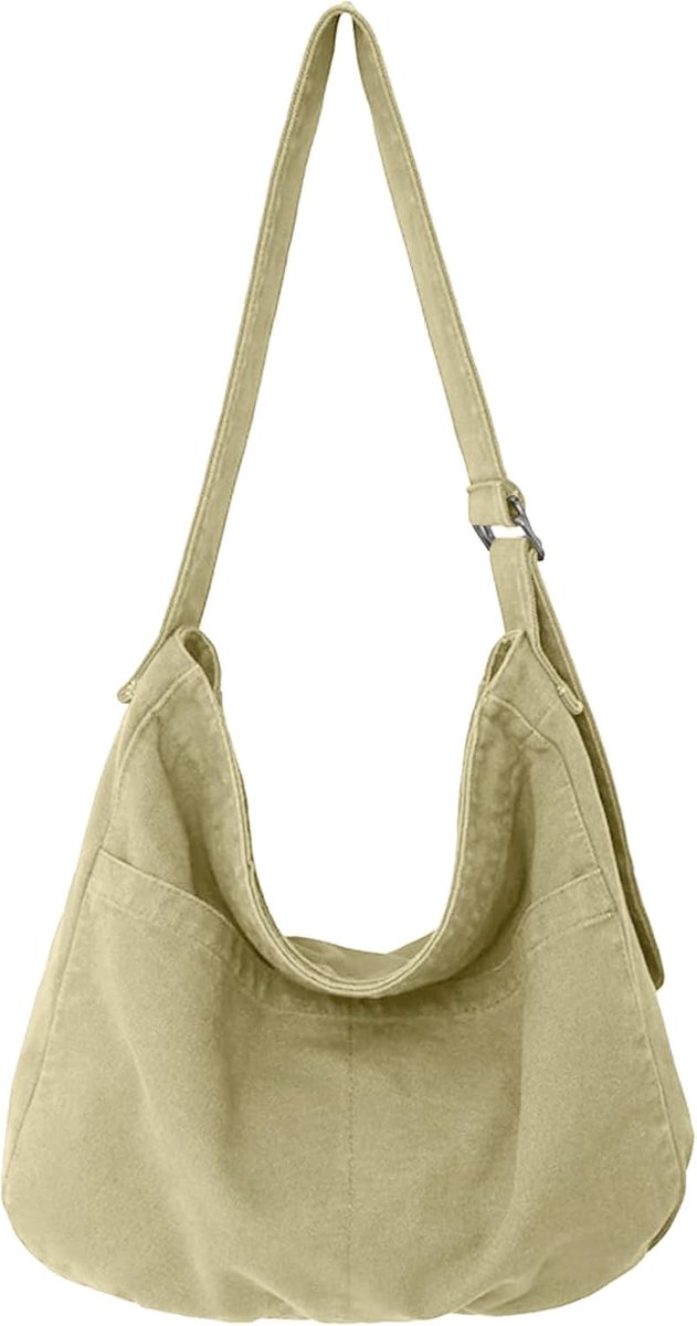 Schoudertas Oxford 38x20x37cm - Khaki - Fashion stof - Ideaal voor dagelijks gebruik - SnelShoppen