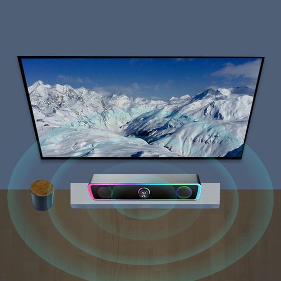 Bureauluidspreker - Soundbar - Muziek luisteren - Krachtige bas - 32 cm - Zwart — afbeelding 3