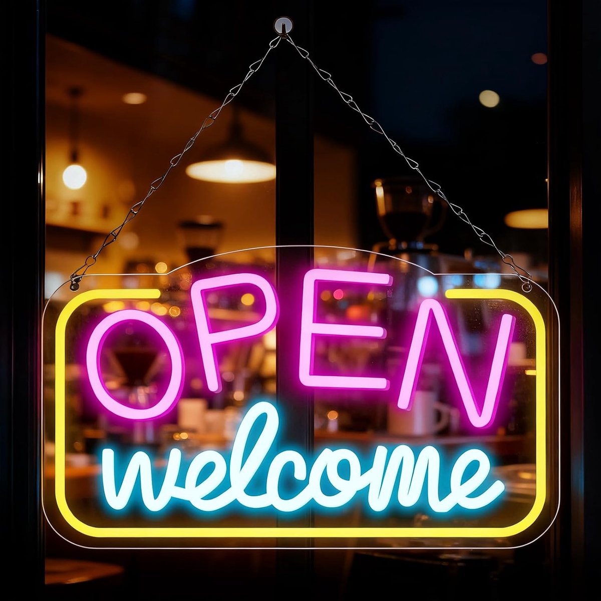 Neon sign open welkom 16,5x9 inch - LED neonlicht - dimbaar - perfect voor winkeldecoratie - SnelShoppen