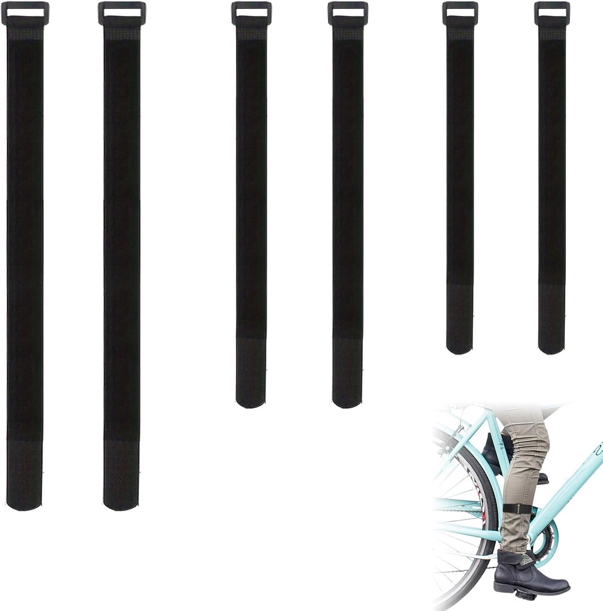Fietsbeenbanden Elastisch Verstelbaar - Zwarte Rubber Leg Bands - Bescherming Tegen Ketting Vuil - SnelShoppen