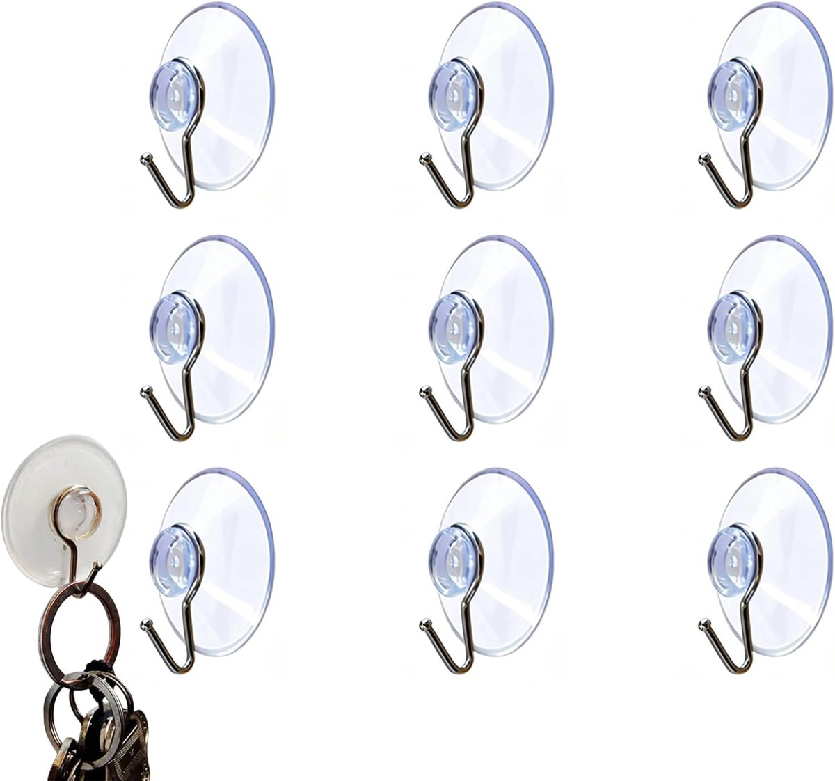 Suction cup houder 30 stuks - Transparante zuignappen - Sterke haken - Ideaal voor badkamer en keuken - SnelShoppen