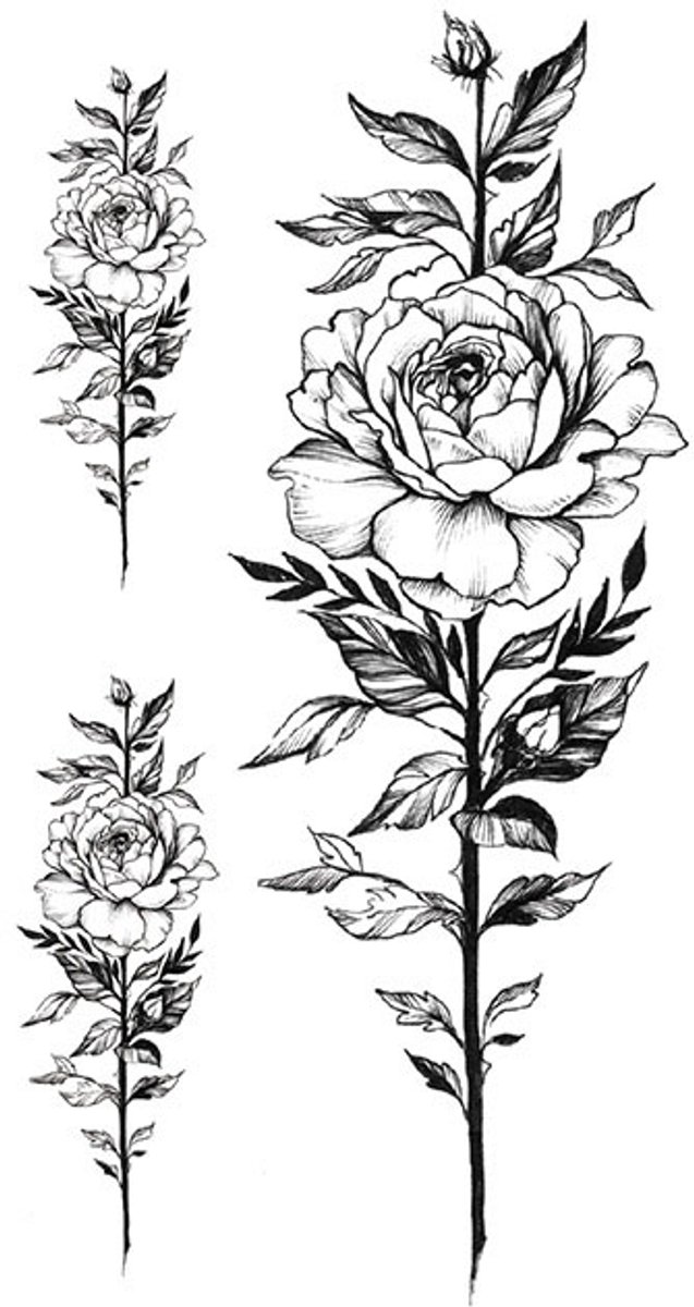 Tijdelijke tattoo bloemen rose 3 dagen