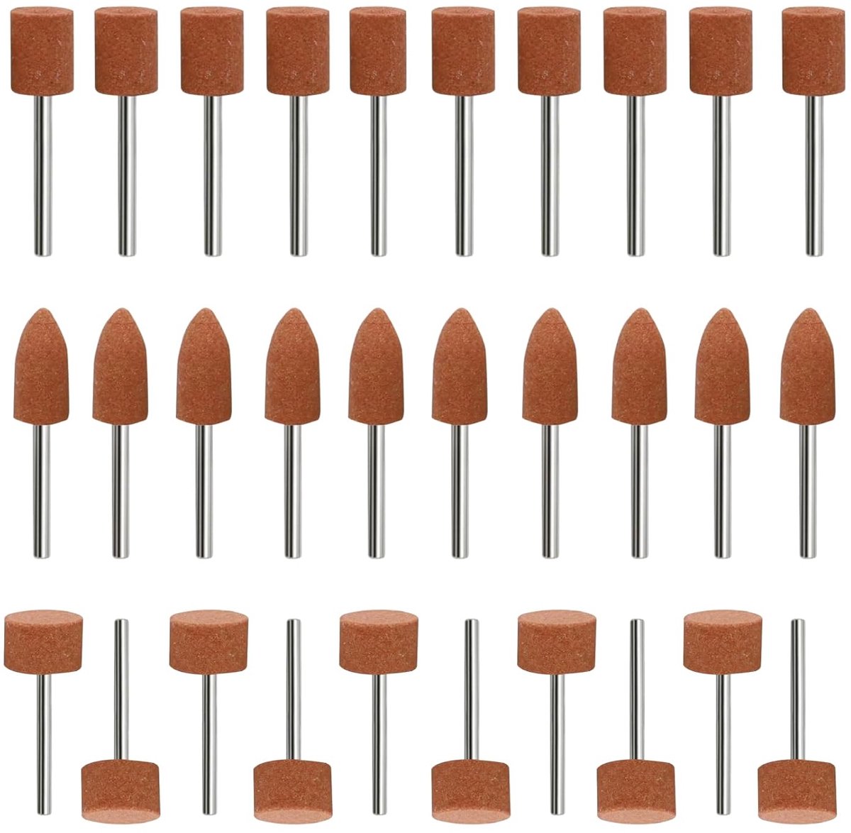 Schuurpunten set 30 stuks - corundum - voor Dremel - perfect voor slijpen en polijsten - SnelShoppen