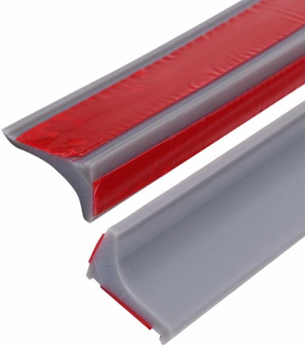 3Meter Siliconen Doucheafdichtstrip, Badrand Afdichtstrip, Douchedrempel Waterbarrière Voor Natte Kamervloer, Badkamertegelrand, Kitstrip Voor Aanrecht, Keuken (Grijs,Twee Zelfklevende Achterkant)