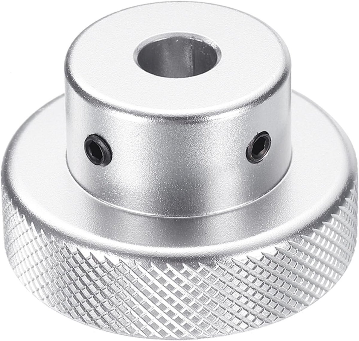 Aluminiumlegering handwiel 40 mm OD 9 mm boring aluminium freesmachine handvat machieedschap handwiel met moersleutel en 2 stuks schroeven, zilverkleurig