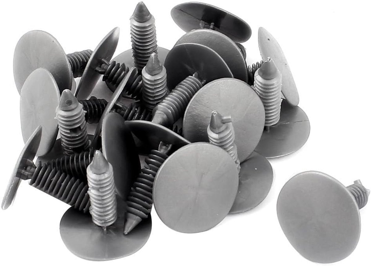sourcingmap Grijs Kunststof 25mmx25mm Klinknagels Bevestiging Auto Bumper Push Clips 20 Stks
