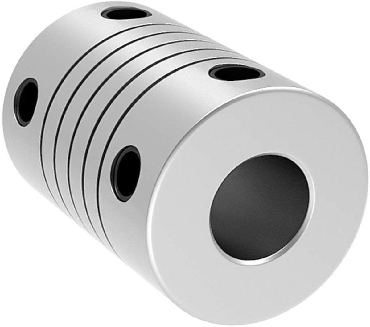 2 stuks flexibele askoppelingen, 5 mm tot 8 mm, 19 x 25 mm, stappenmotorkoppeling, aluminiumlegering, CNC-verbindingsstukken, motorschachtkoppeling, 3/4/5/6/6,35/7/8/10 mm (4 x 6 mm)