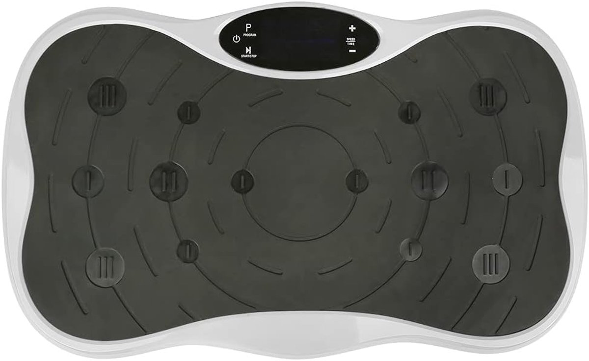 Trilplatform voor fitness, 3D-trilplaat met 2 weerstandsbanden, oscillerend platform, 5 programmeermodi, 95 niveaus, lcd-display, maximale belasting 120 kg