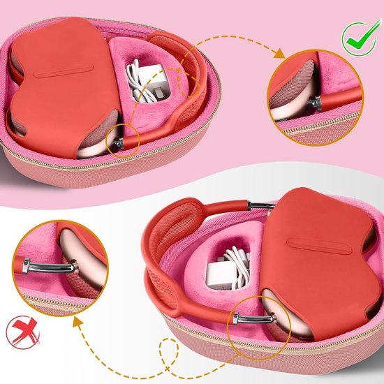 Co2CREA Harde opbergtas voor Apple AirPods Max, ultradunne reisdraagtas (alleen hoes) - Case Solo, schokbestendige EVA-hoes met polsband voor outdoor-reizen, compatibel met Airpods Max 2 van Co2CREA — afbeelding 4