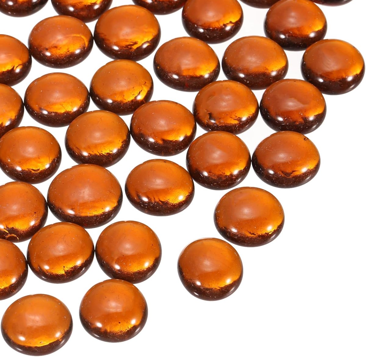 Glasparels, 20 stuks platte glazen edelstenen, rood, 0,22 lbs (0,47-0,55 inch), glas, ks, kiezelstenen voor vazenvulling, aquarium, decoratie, doe-het-zelf handwerk