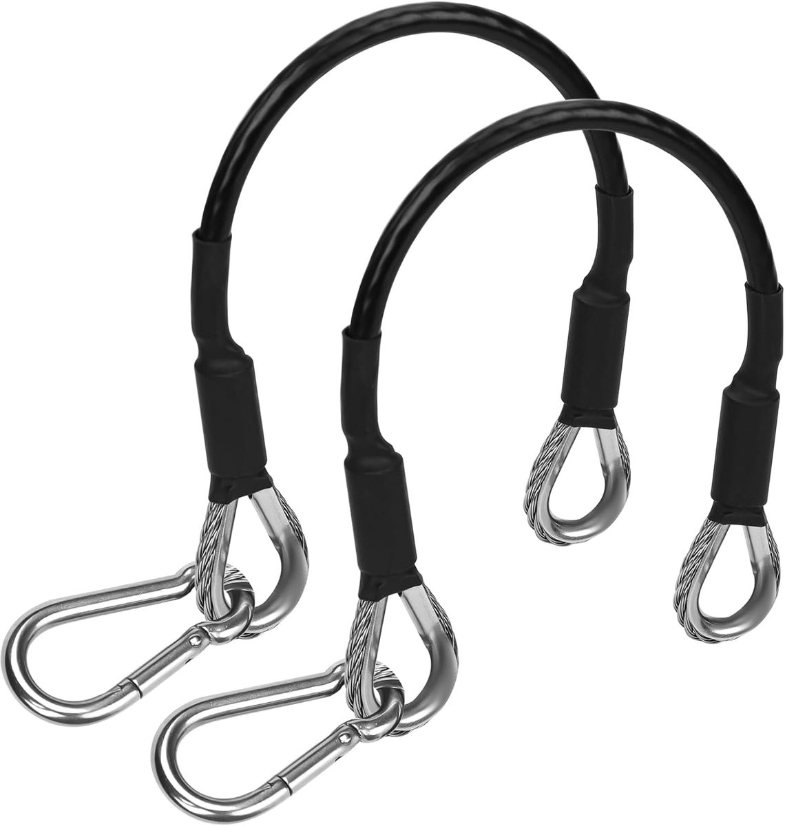 2 stks 25,4 cm Gym Verlengkabel, Fitness Verlengkabel Compatibel met Bowflex, Home Gym Machine Accessoires Vervanging met Karabijnhaak, voor Beenverlenging, LAT/Tricep Pull Down (1 Paar)