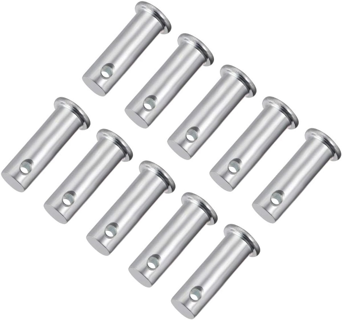 Sourcing map 10 stuks eengat vorkbouten 8 mm x 20 mm platte kop verzinkt staal 10mm x 30mm 10 Pcs