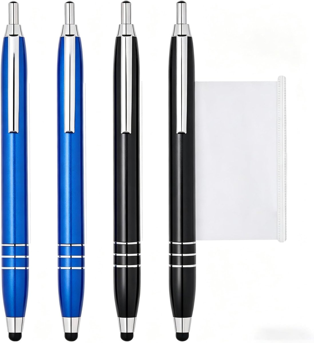 Balpennen met spiekbriefjes, spiekpennen, Schneider balpennen met intrekbare vullingen, blauw, voor studenten, afstuderen, kantoor, school