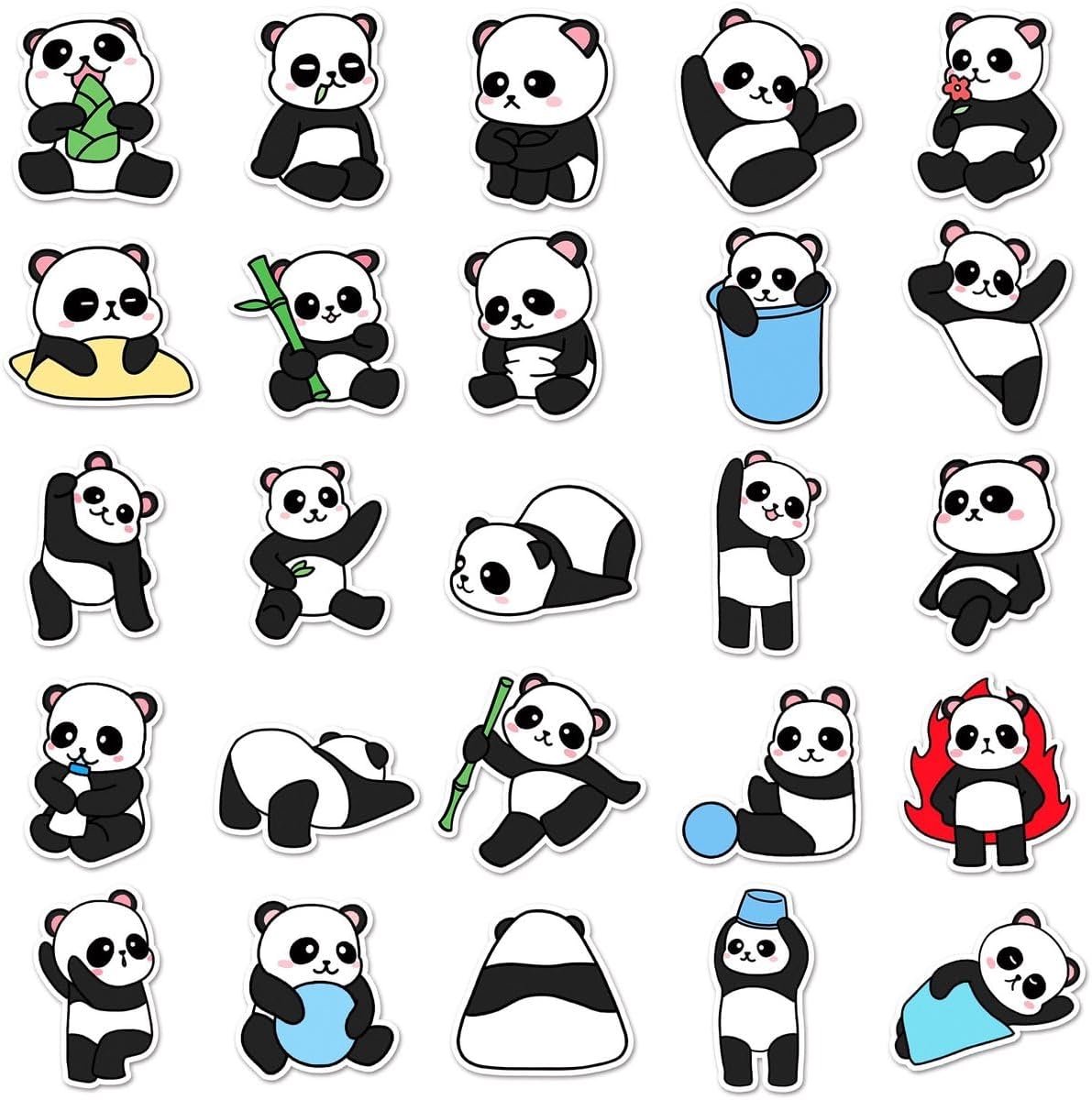 Pandastickers 50x - Schattige dierenstickers - Multicolor - Perfect voor bullet journal - SnelShoppen