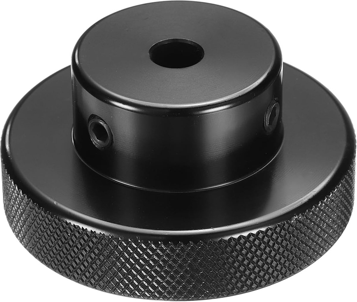 Aluminiumlegering handwiel met geanodiseerd oppervlak 8 mm boring 60 mm buitendiameter gekartelde knop draaigreep met sleutel voor draaibank schuifplatform platform zwart
