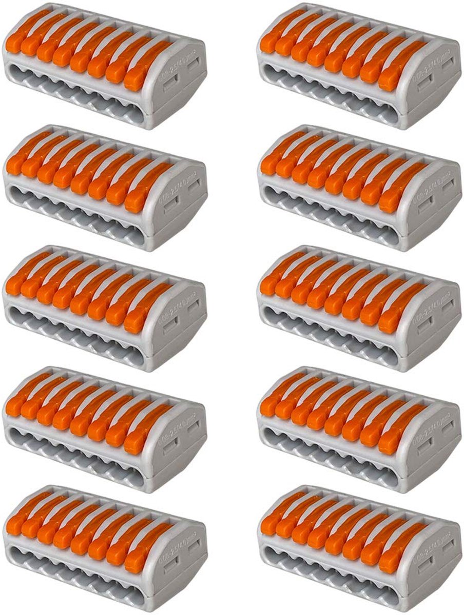 kabelverbinderset, 8 poorten, compacte geleiderstekker, snelkoppeling, stekkerblok
