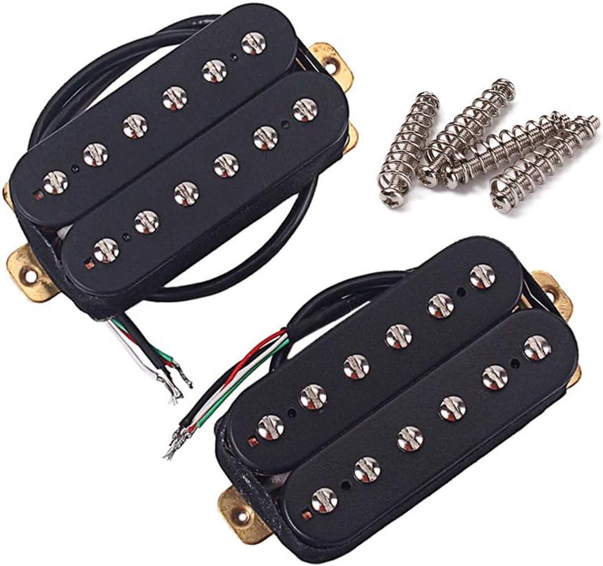 Gitaar Pickups Set, Alnico 8 Double Coil Humbucker voor Neck & Bridge, 6-snarige elektrische gitaar vervanging, zwart