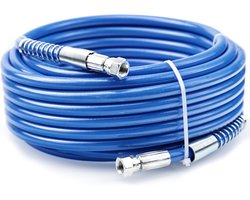 Verfspuitslang TPU 10 m – 1/4 inch binnendraad, 228 bar | draaibare aansluitingen, knikbestendig en slijtvast | voor airless verfspuitapparaten | lakaccessoires