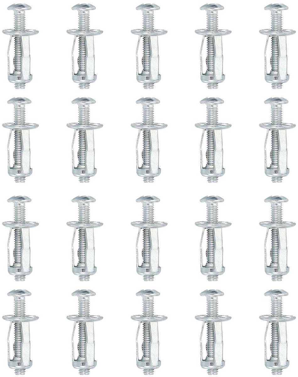 Uitbreidingsschroef petal moeren M4 x 25 mm, 20 stuks Jack moer Petal vorm klinkmoeren insteekmoeren bevestigingselementen met schroeven montage voor holle wand dun