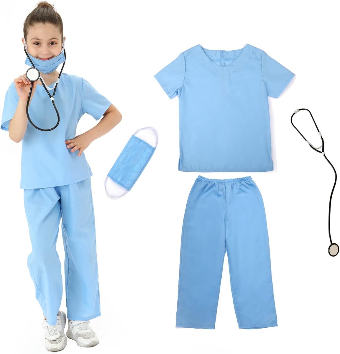 Kostuums, arts, verpleegkundige aankleden speelset kits voor kinderen 3-5,5-7,7-9