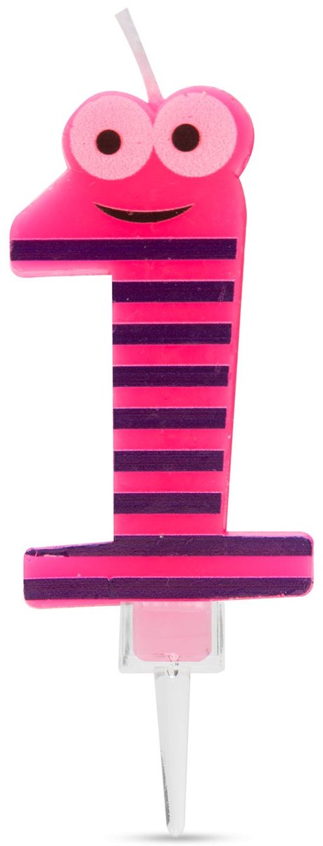 Verjaardagskaars Cijfer 1 - verjaardagscijfer, decoratiekaars, feestkaars, getalkaars, cake-kaars, decoratie, verjaardag 1 Stuks [56182-1]