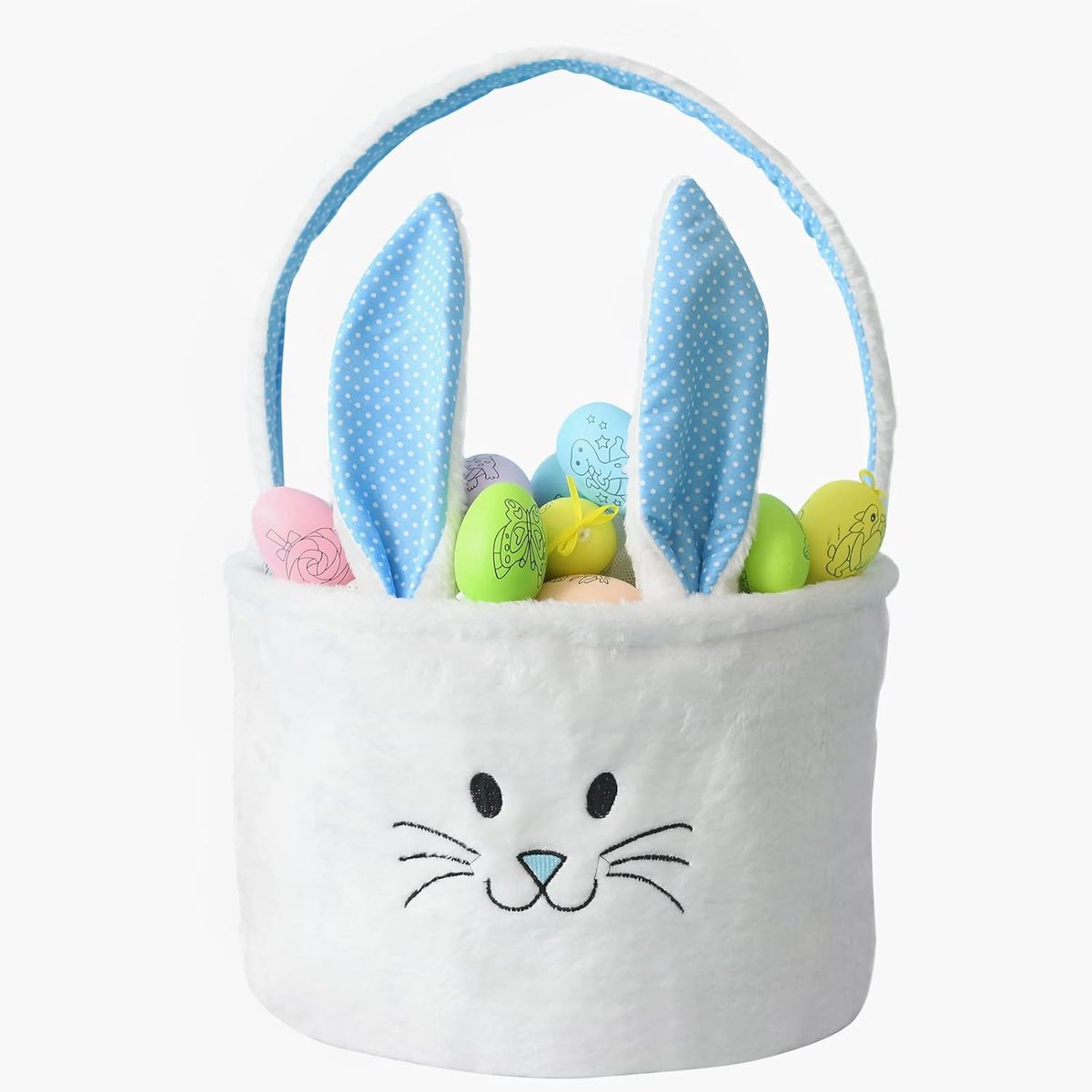 Easter Basket voor Kinderen - Pluche Mand met Schattige Oortjes - Perfect voor Paasei Jacht - ShopVlot