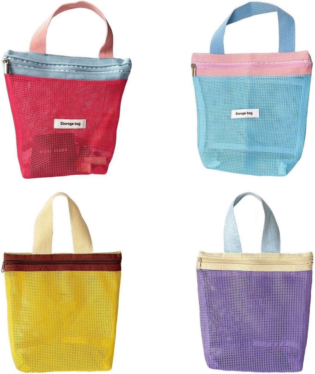 Zwemtas 4-Delig - Draagbare Mesh Waszak - Sneldrogend - Ideaal voor Fitnesszwemmen - ShopVlot