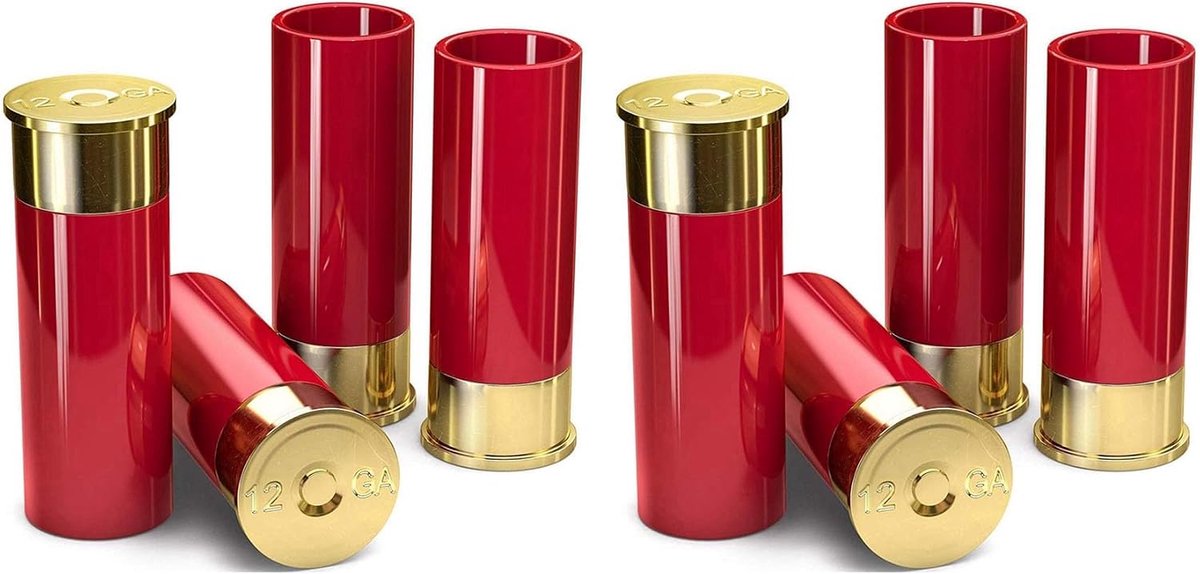 Tequila shot glazen 12-gauge - 8 stuks - topkwaliteit - perfect cadeau voor mannen - ShopVlot