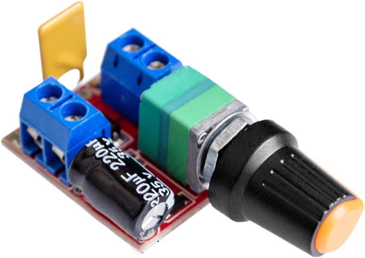 Mini PWM DC Motorsnelheidsregelaar 3V-35V 5A - Ultra kleine LED-dimmer draaiknop - Traploze regeling - ShopVlot