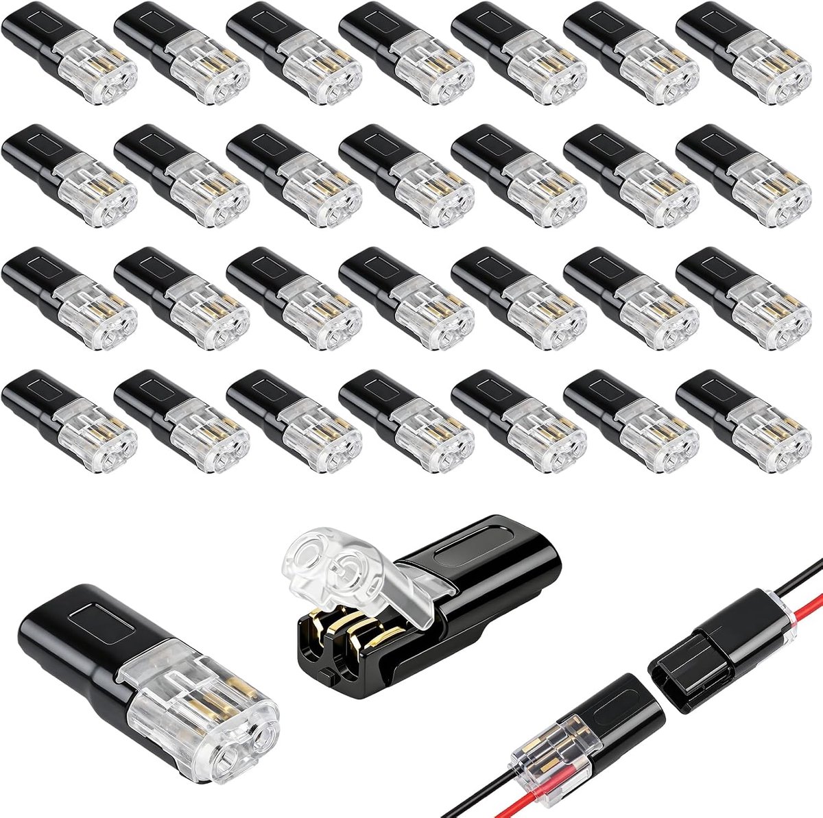 Autokabelconnectoren 12 V - 2-pins waterdicht - Snelle aansluitingen - Ideaal voor LED verlichting - ShopVlot