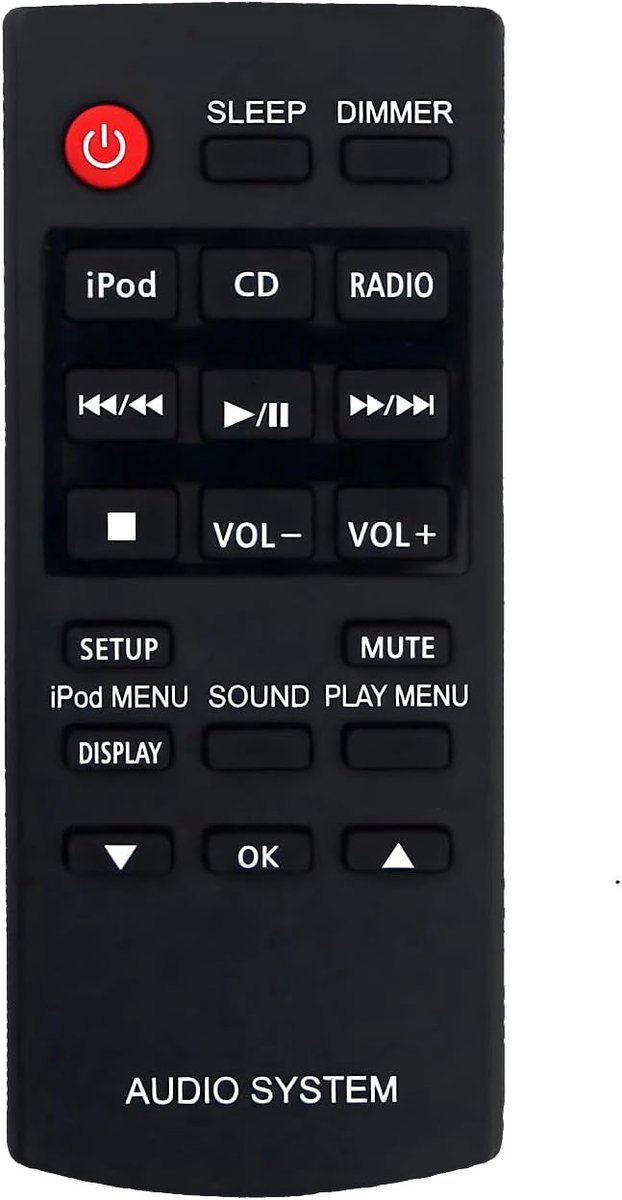 vervangende afstandsbediening voor Panasonic audiosysteem - eenvoudig in gebruik - 12 maanden garantie - ShopVlot