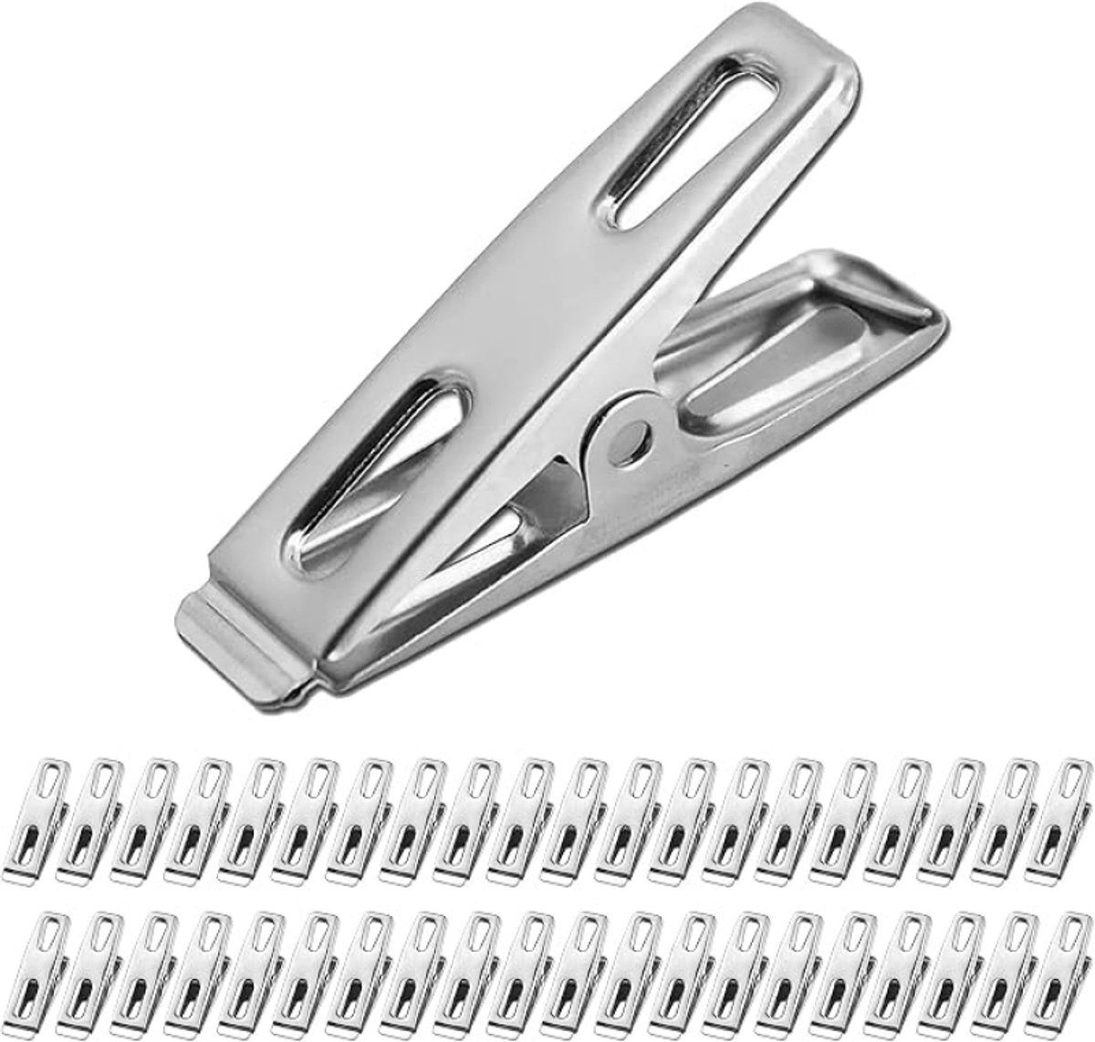 Arvion 40 Stuks Wasknijpers, Metalen Kleding Pinnen Clips, Winddicht en Roestvrij Roestvrijstalen Wasknijpers, Geschikt voor waslijnen, snackzakken, handdoeken, en foto's in huis, keuken, kantoor (4.5cm)