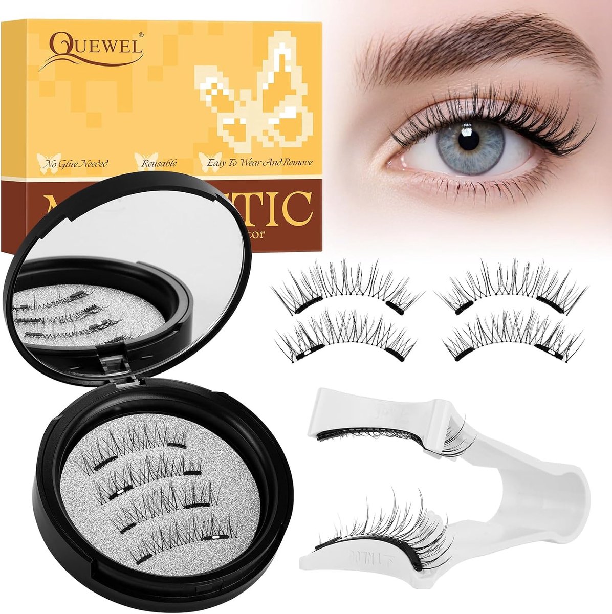Wimperextensions magnetisch herbruikbaar - zonder wimperlijm - met applicator - eenvoudig aan te brengen - ShopVlot