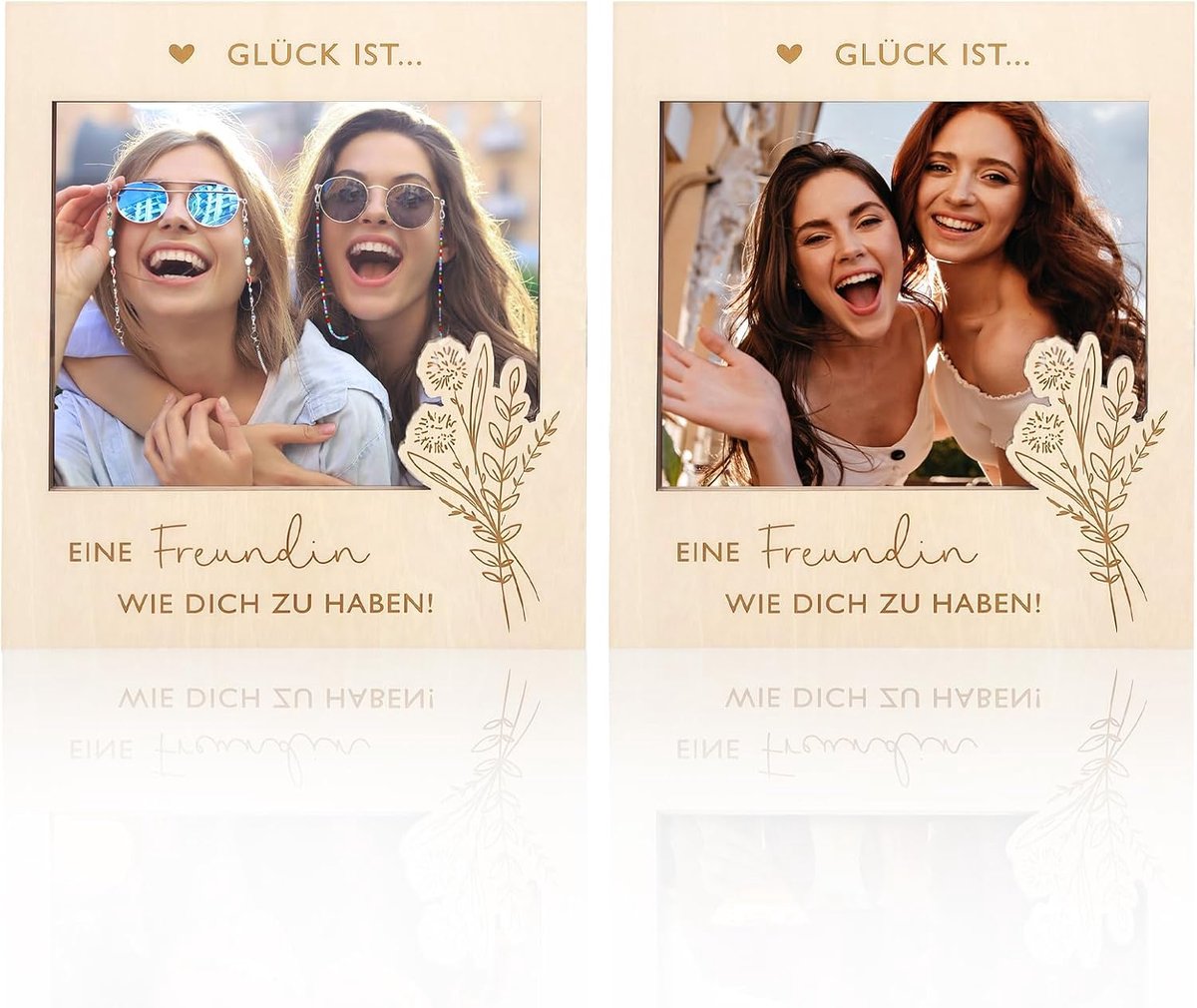 magnetische fotolijsten 2 stuks - hout - beste vriendin - cadeau voor vriendschap - ShopVlot