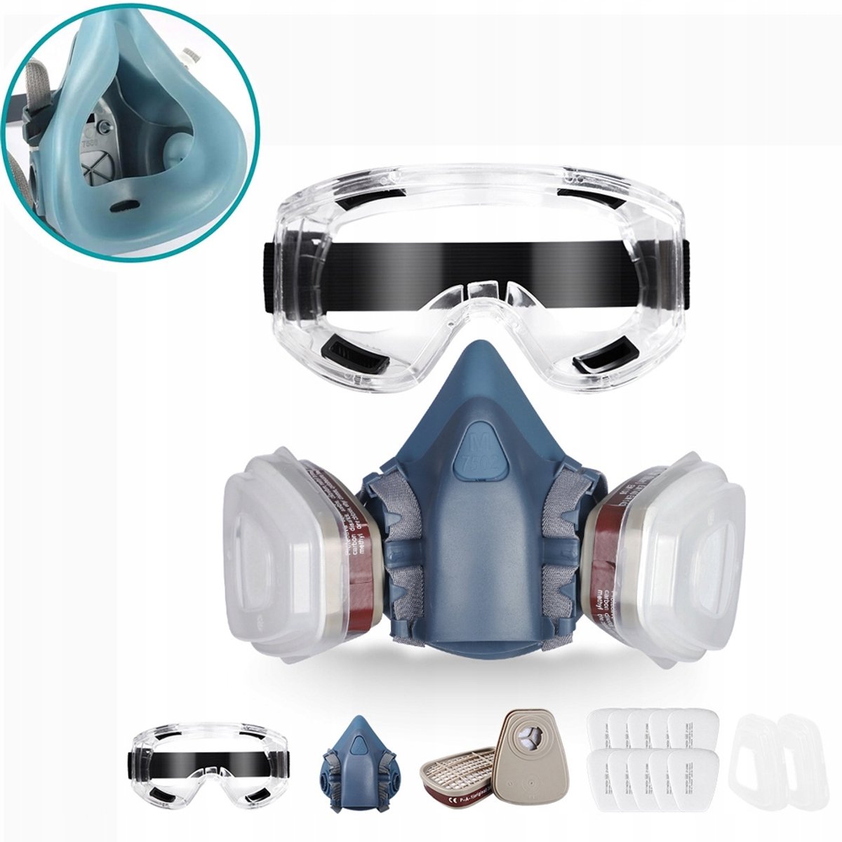 Merkloos Professionele Halfmasker Ademhalingsbescherming - Stof & Gas