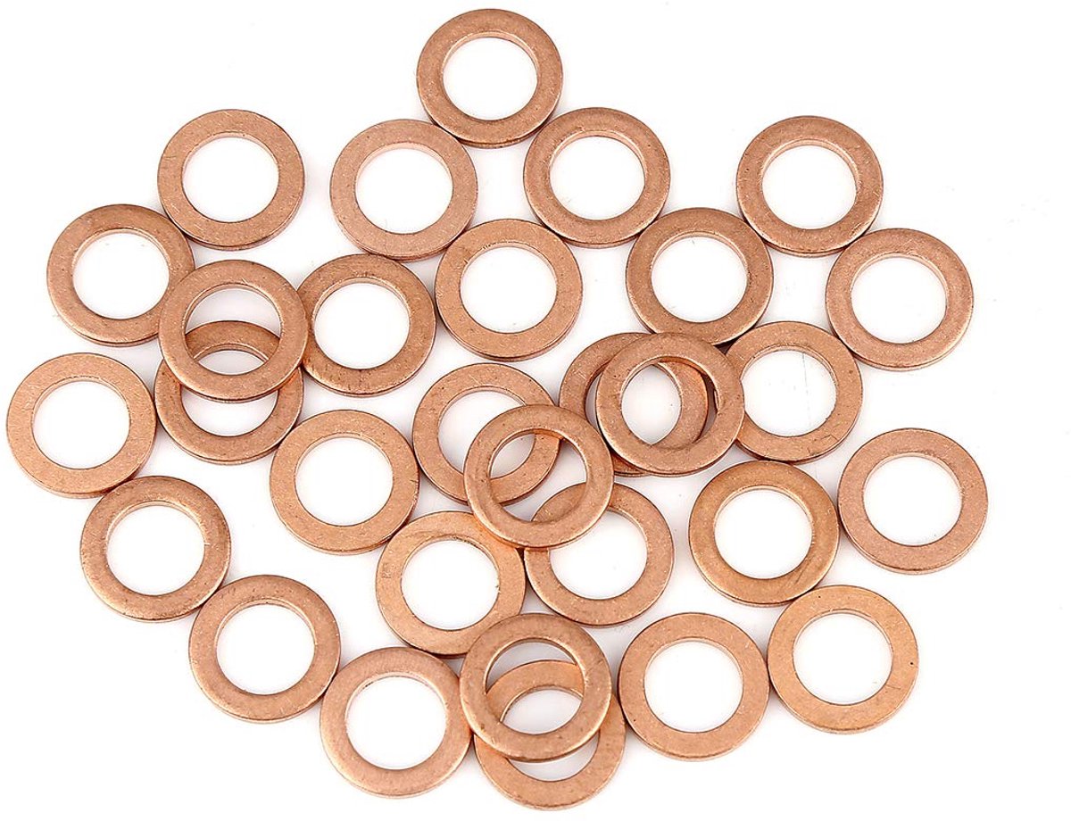 Platte sluitring afdichtingsring voor auto, 8 x 12 x 1,5 mm, 30 stuks