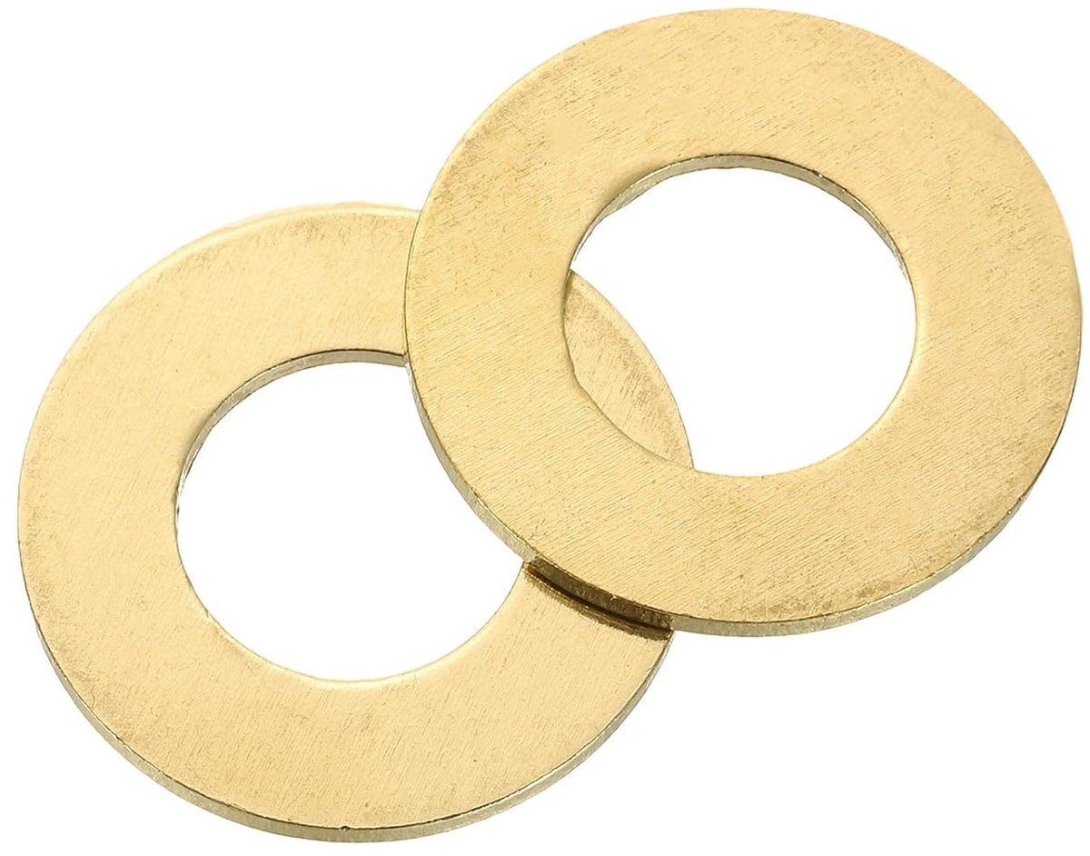 Set van 8 sluitringen, M12 x 24 mm x 1,2 mm, messing ringen, sluitringen, assortiment, platte borgringen, afdichtring, metalen ringen voor schroeven, bouten, moeren